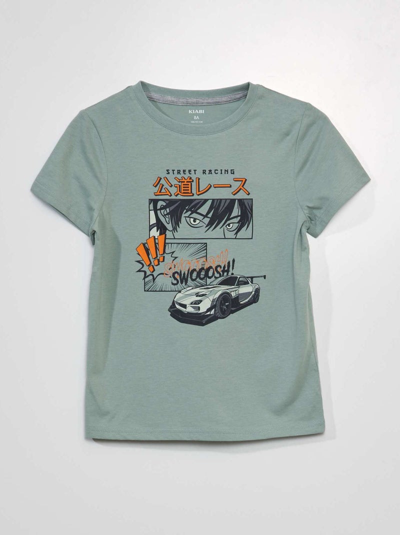 Camiseta estampada VERDE - Kiabi