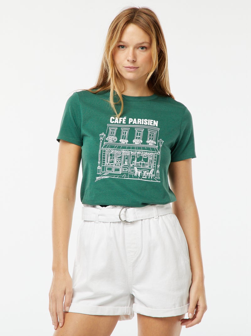 Camiseta estampada Verde - Kiabi