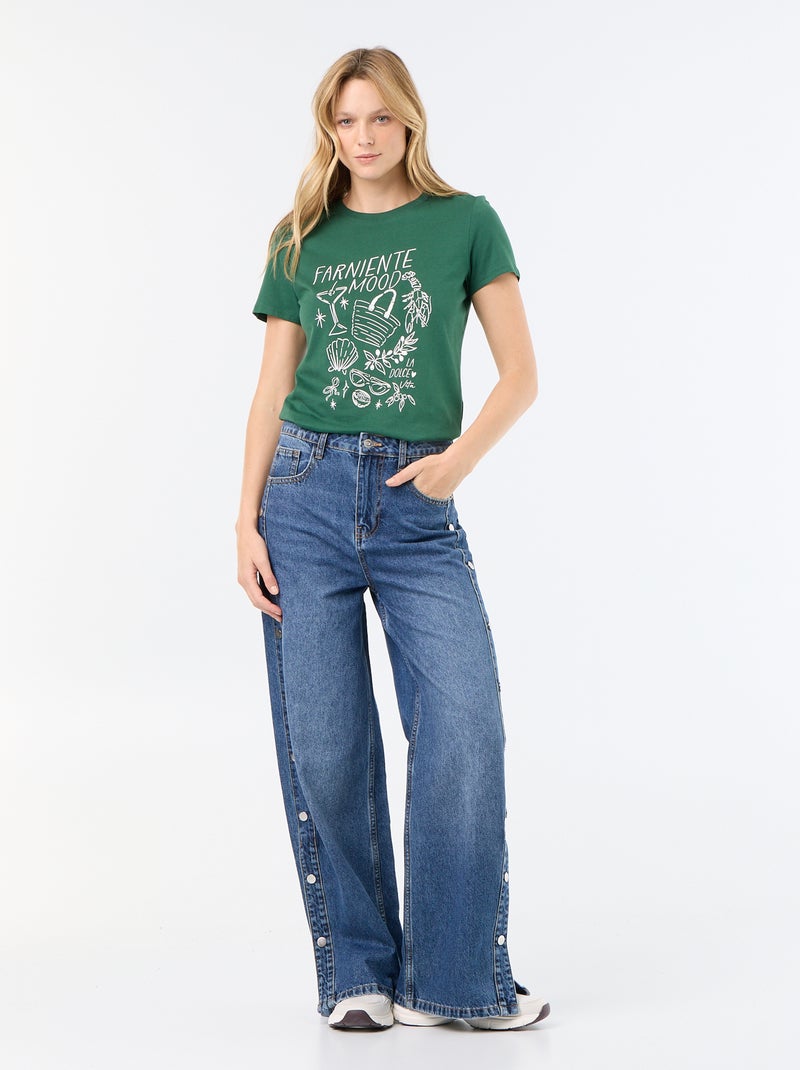 Camiseta estampada Verde - Kiabi