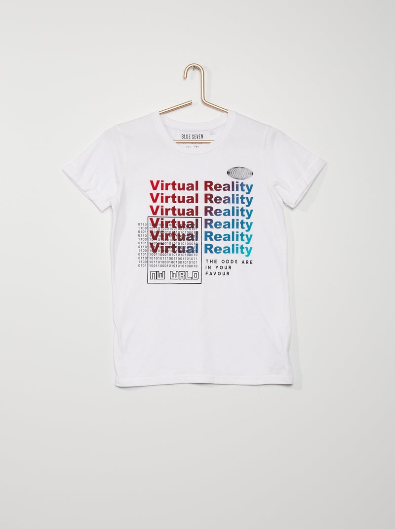 Camiseta estampada 'virtual reality' blanco - Kiabi