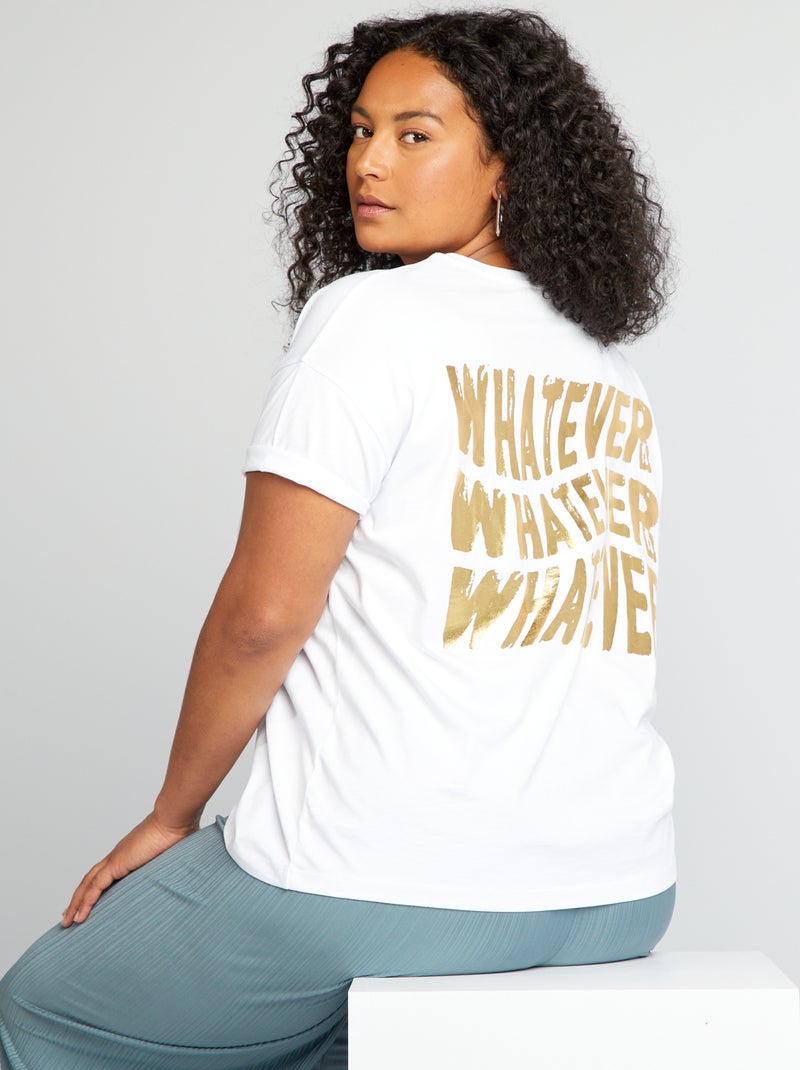 Camiseta estampada 'whatever' blanco - Kiabi