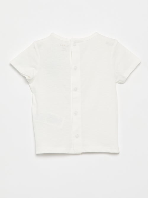 Camiseta estampada y bordada de manga corta - Kiabi