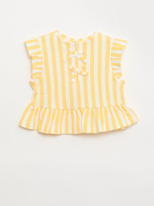 Camiseta estampada y con volantes - Kiabi