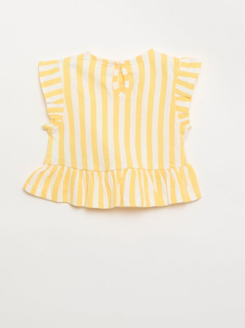 Camiseta estampada y con volantes - Kiabi