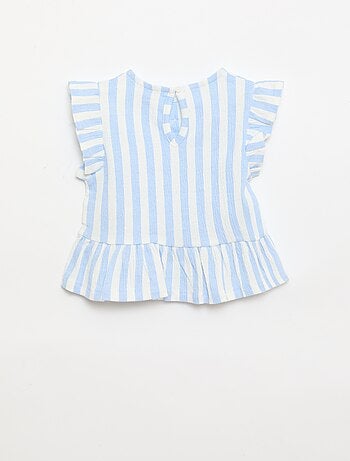 Camiseta estampada y con volantes