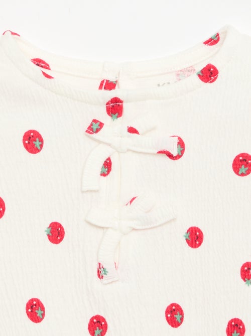 Camiseta estampada y con volantes - Kiabi