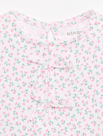 Camiseta estampada y con volantes