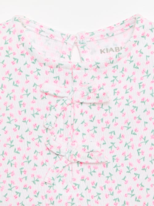 Camiseta estampada y con volantes - Kiabi