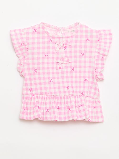 Camiseta estampada y con volantes - Kiabi