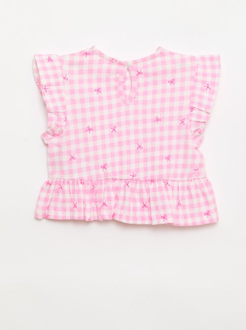 Camiseta estampada y con volantes - Kiabi