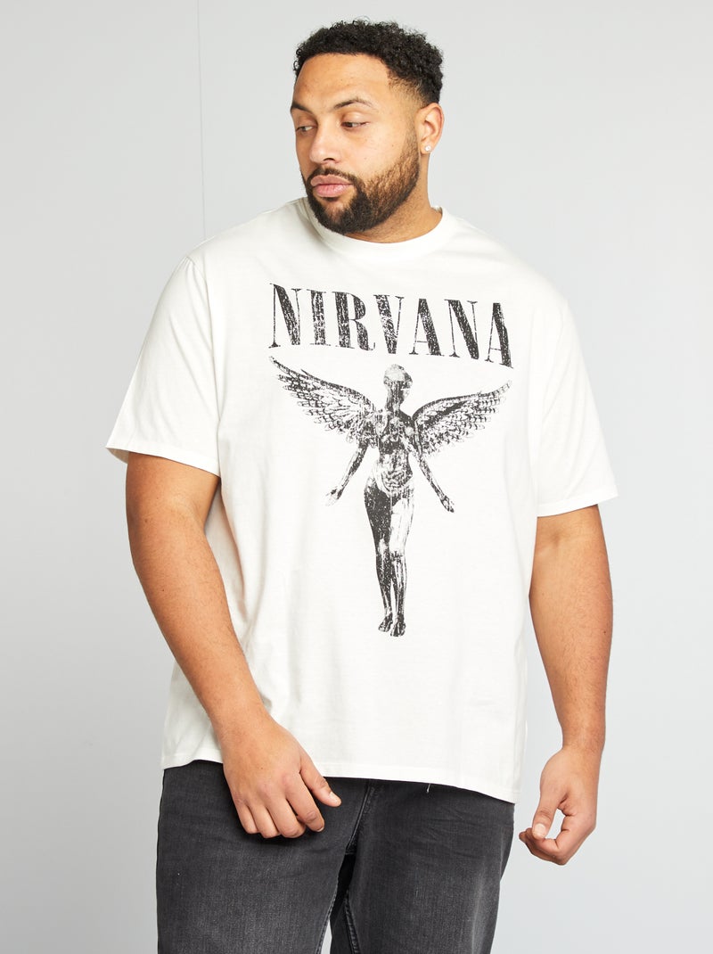 Camiseta estampado 'Nirvana' en ambos lados BLANCO - Kiabi
