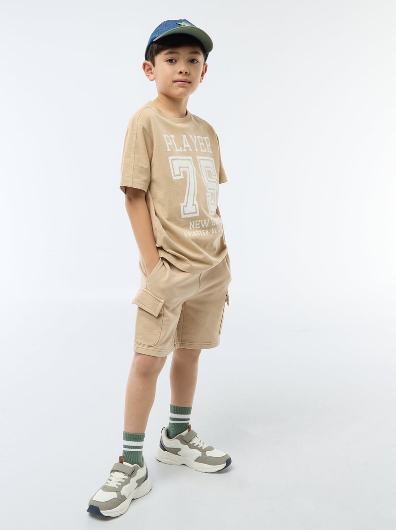 Camiseta estilo baloncesto Beige - Kiabi