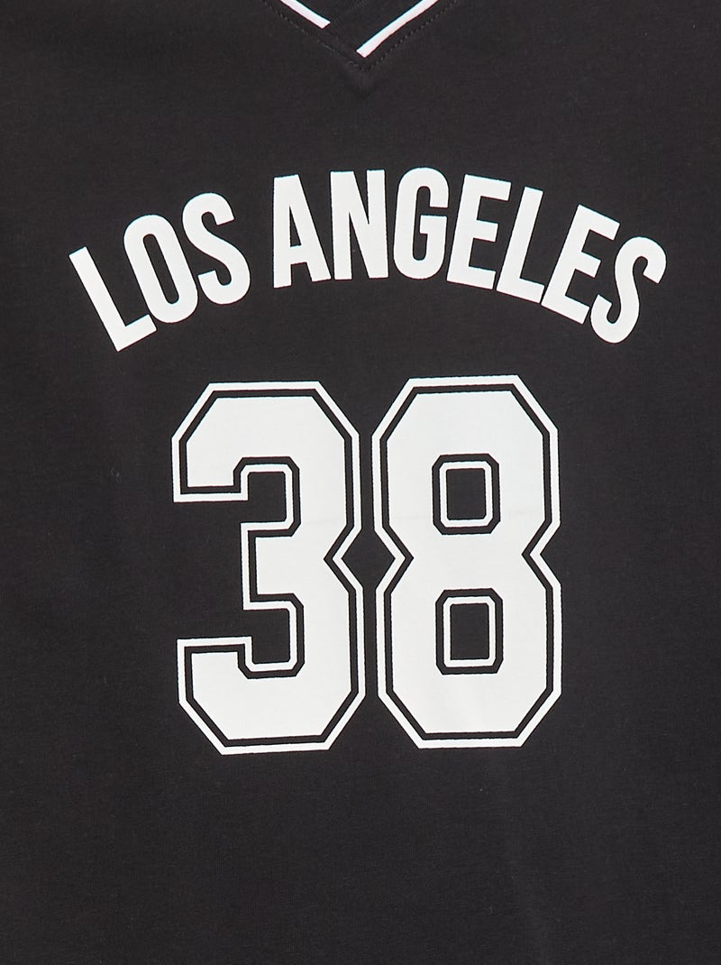Camiseta estilo baseball negro - Kiabi