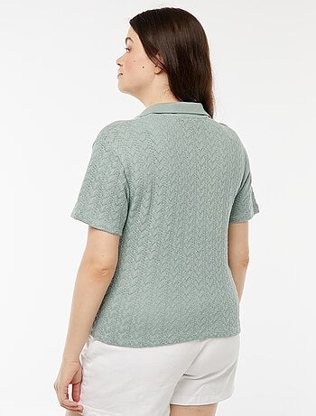 Camiseta estilo chaleco de punto de croché