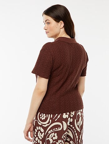 Camiseta estilo chaleco de punto de croché