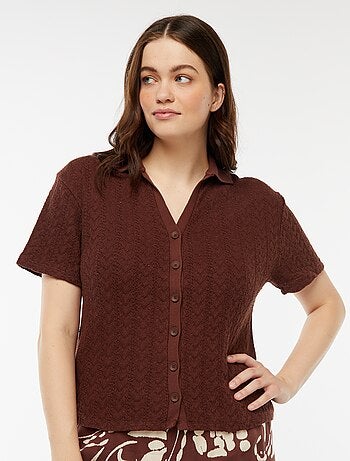 Camiseta estilo chaleco de punto de croché