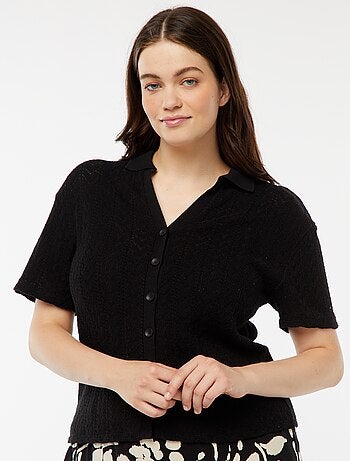 Camiseta estilo chaleco de punto de croché