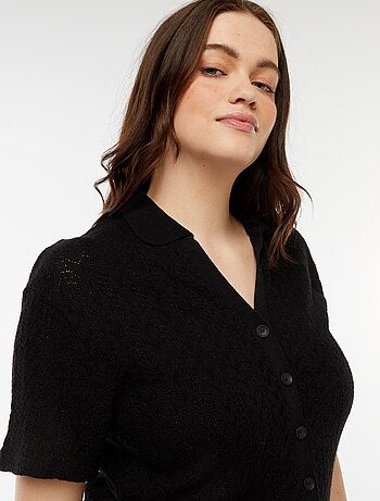 Camiseta estilo chaleco de punto de croché
