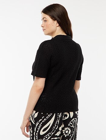 Camiseta estilo chaleco de punto de croché
