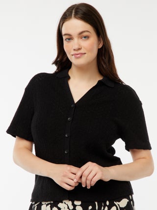 Camiseta estilo chaleco de punto de croché