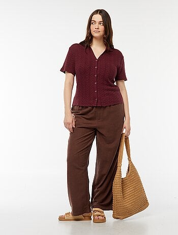 Camiseta estilo chaleco de punto de croché