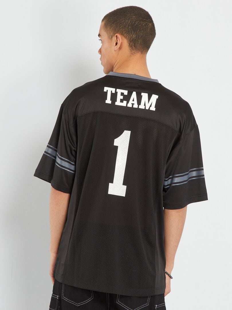 Camiseta estilo fútbol americano Negro - Kiabi