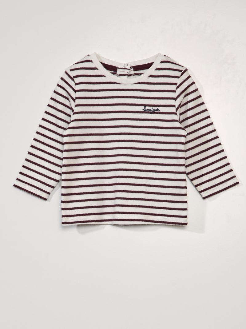 Camiseta estilo marinero BLANCO - Kiabi