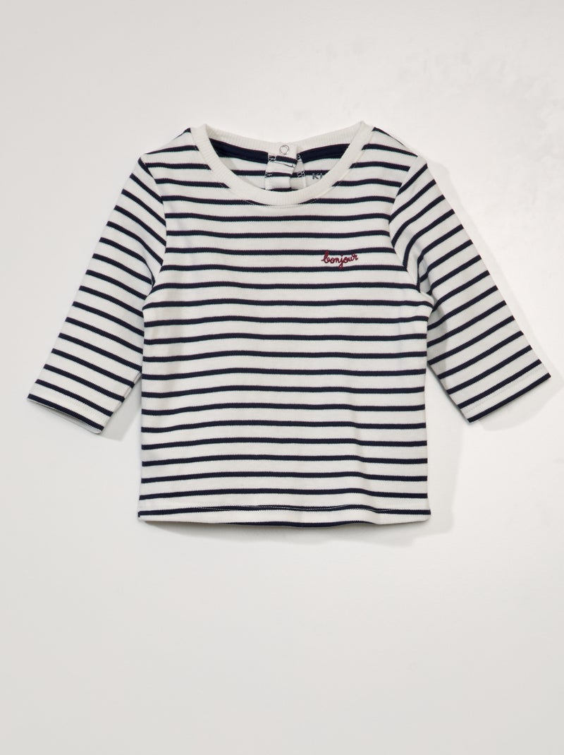 Camiseta estilo marinero BLANCO - Kiabi