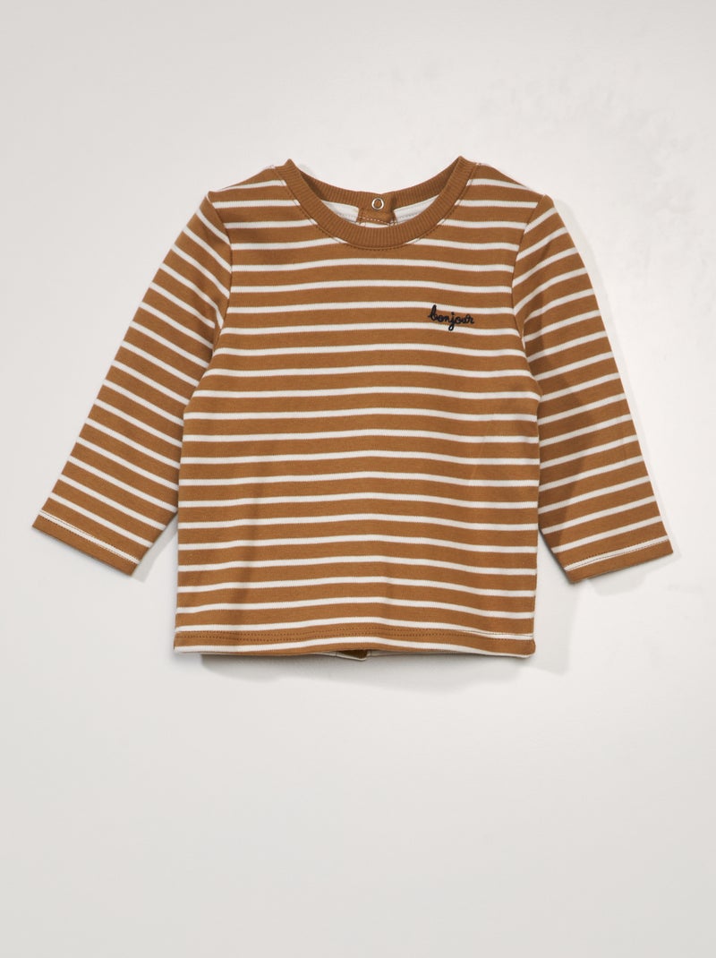 Camiseta estilo marinero MARRON - Kiabi