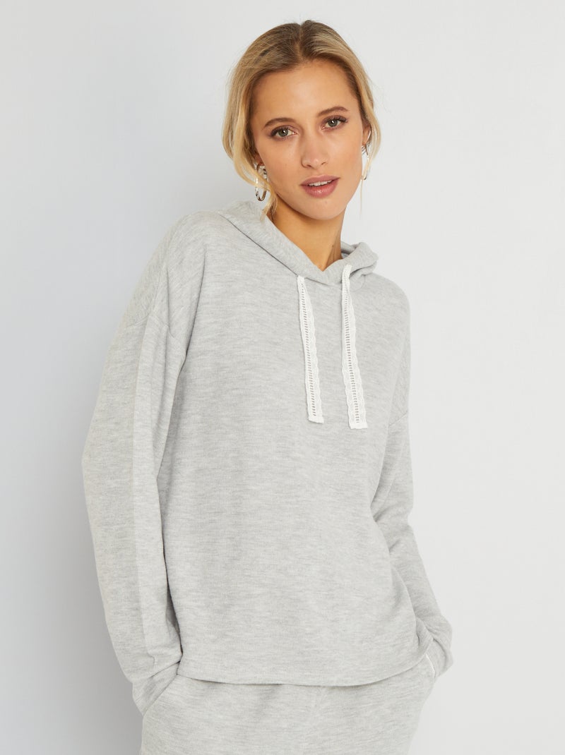 Camiseta estilo sudadera con capucha GRIS - Kiabi