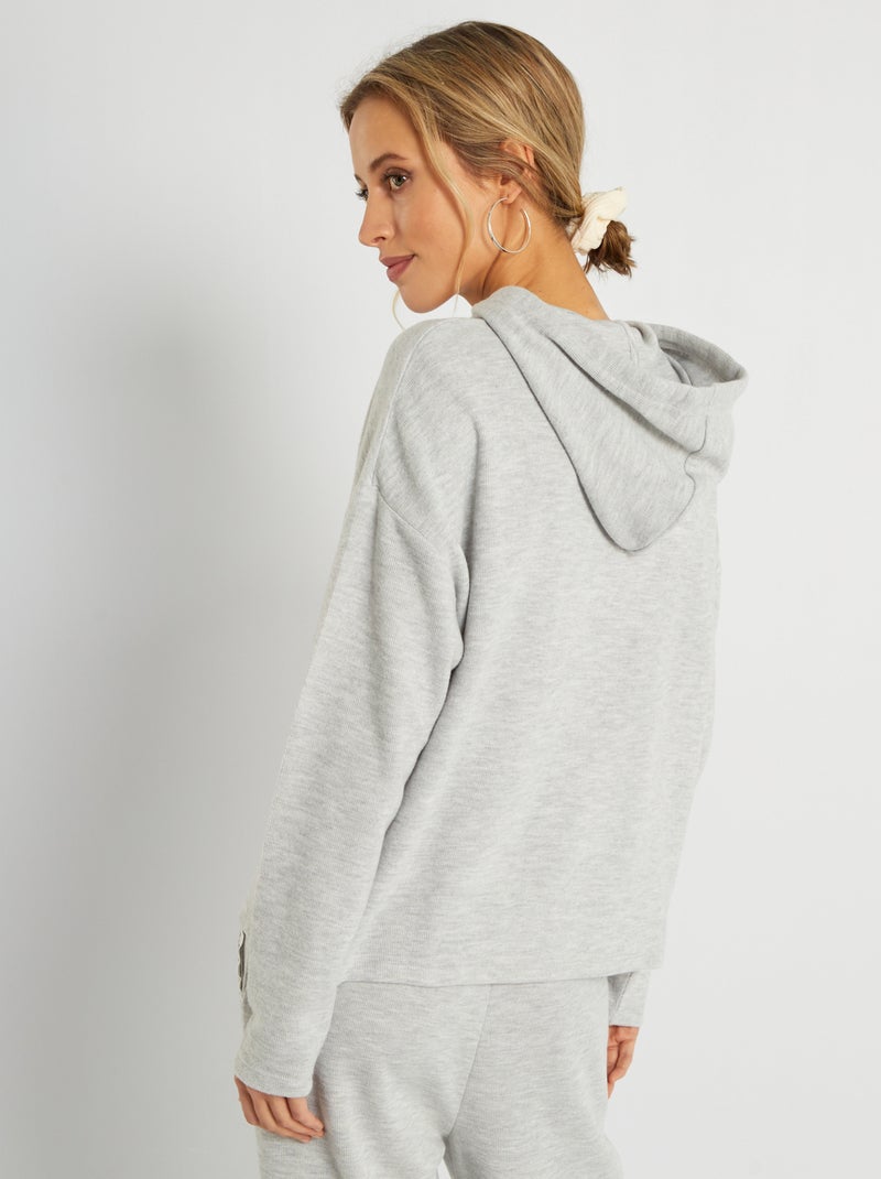 Camiseta estilo sudadera con capucha GRIS - Kiabi