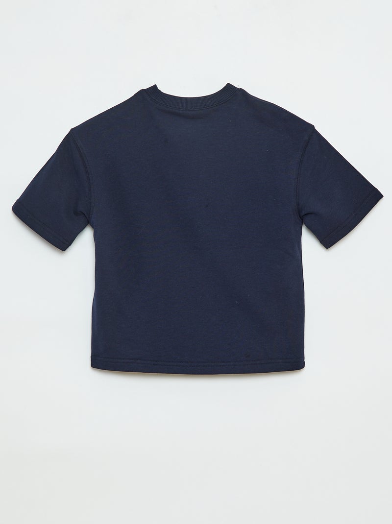 Camiseta estilo universitario de manga corta Azul - Kiabi