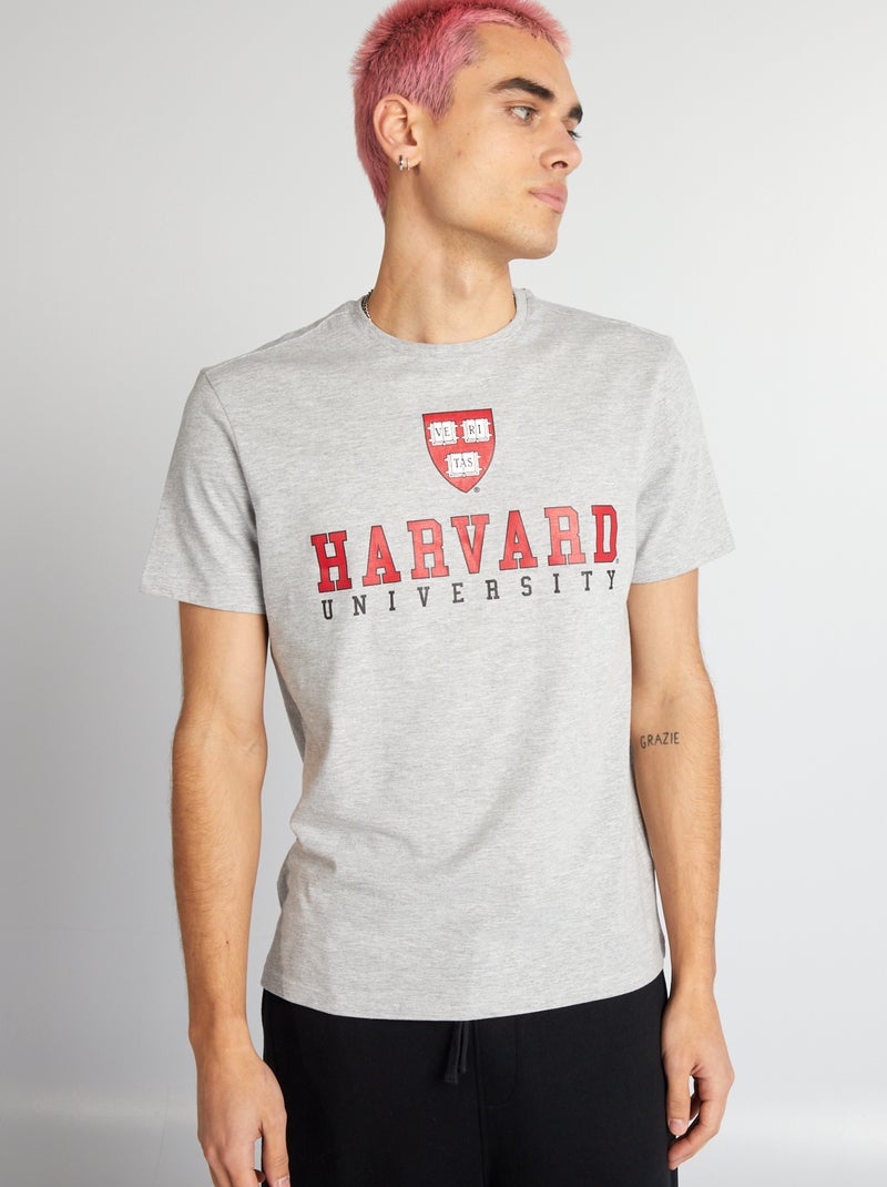 Camiseta estilo universitario 'Harvard' GRIS - Kiabi
