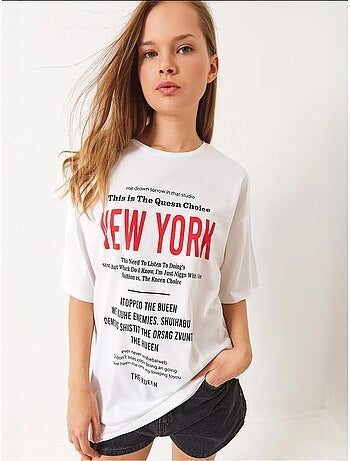 Camiseta extragrande con estampado new york lucci