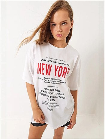 Camiseta extragrande con estampado new york lucci