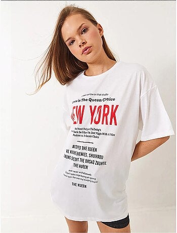 Camiseta extragrande con estampado new york lucci