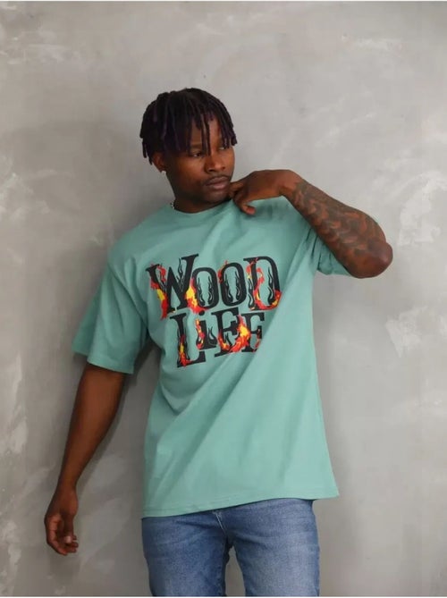 Camiseta extragrande de manga larga con cuello redondo y estampado en la espalda de janes - Kiabi Camiseta extragrande de manga larga con cuello redondo y estampado en la espalda de janes - Kiabi