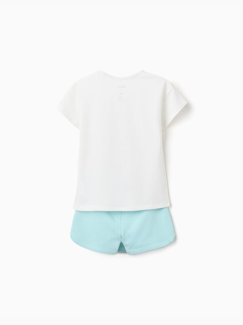 Camiseta + falda-pantalón de algodón con Stitch Azul claro - Kiabi