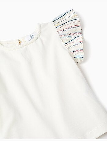 Camiseta + falda-pantalón de algodón y a rayas étnicas B&S