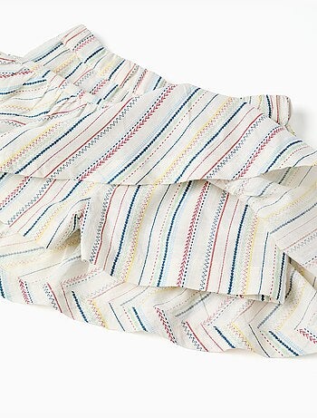 Camiseta + falda-pantalón de algodón y a rayas étnicas B&S