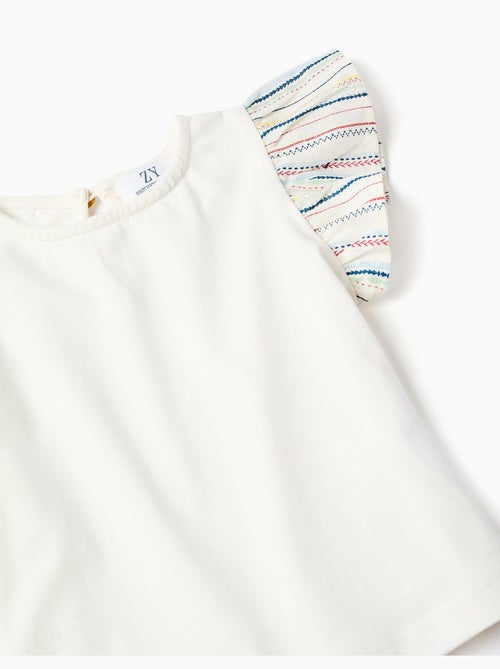 Camiseta + falda-pantalón de algodón y a rayas étnicas B&S - Kiabi