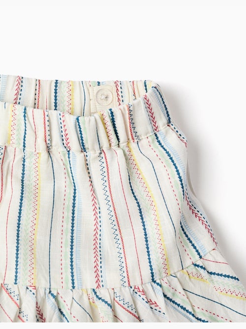 Camiseta + falda-pantalón de algodón y a rayas étnicas B&S - Kiabi