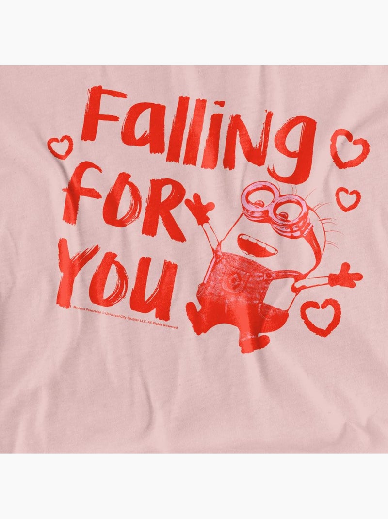 Camiseta falling for you ladies para adultos unisex - minions Rosa pálido - Kiabi