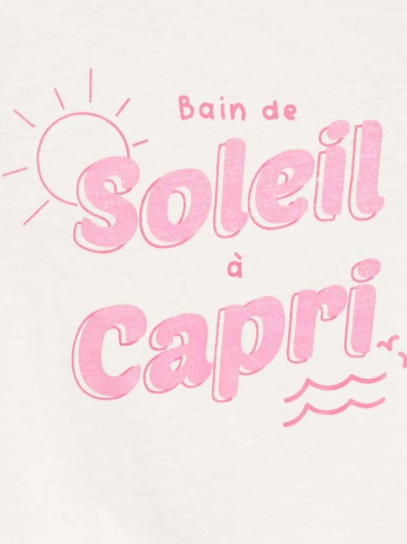 Camiseta fantasía algodón BLANCO - Kiabi