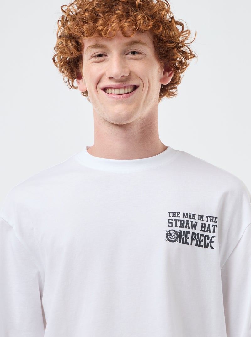 Camiseta 'fashion UK' One piece' manga corta Blanco - Kiabi