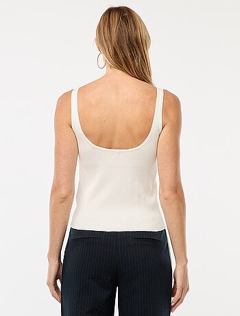 Camiseta fina sin mangas de punto acanalado