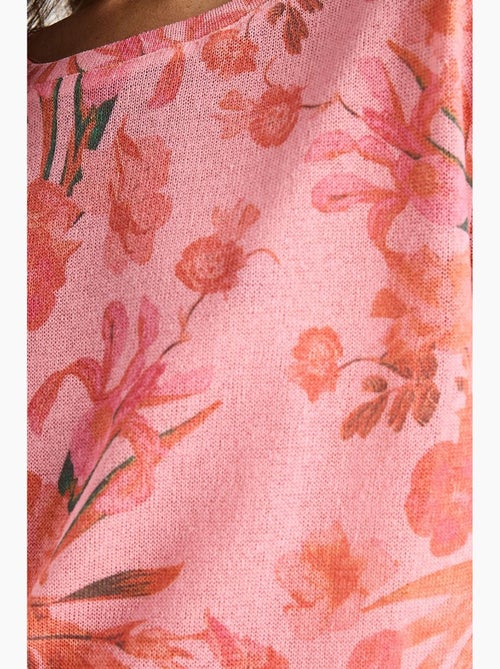 Camiseta floral de manga corta con cuello redondo lucci - Kiabi