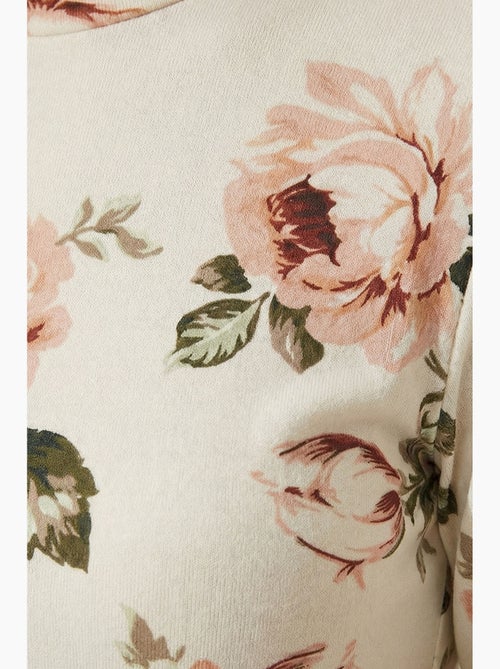 Camiseta flores cuello alto manga corta istanbul - Kiabi Camiseta flores cuello alto manga corta istanbul - Kiabi