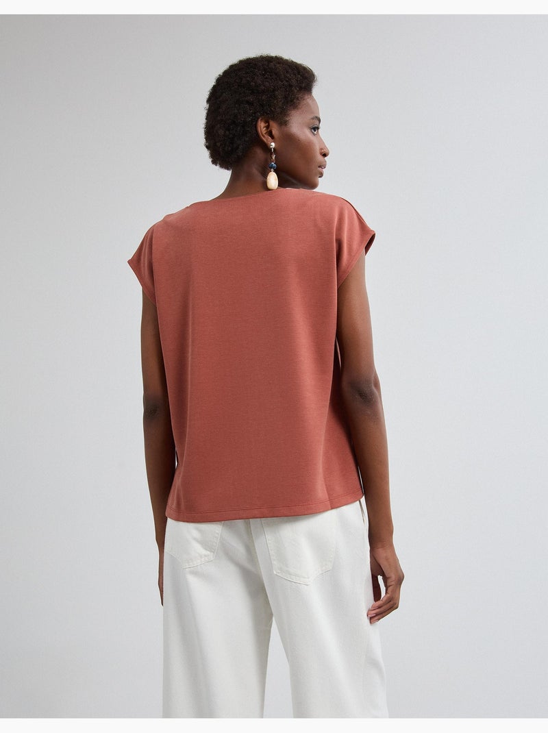 Camiseta fluid, mo fashion Marrón - Kiabi