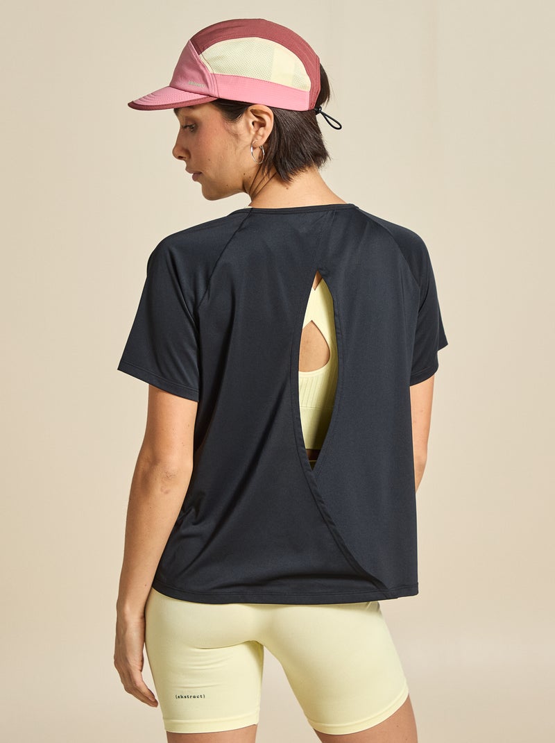 Camiseta fluida con abertura en la espalda - (ekstract) Negro - Kiabi